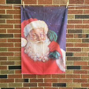 Christmas Santa Holiday Porch Banner Flag Window Décor 26" X 39"